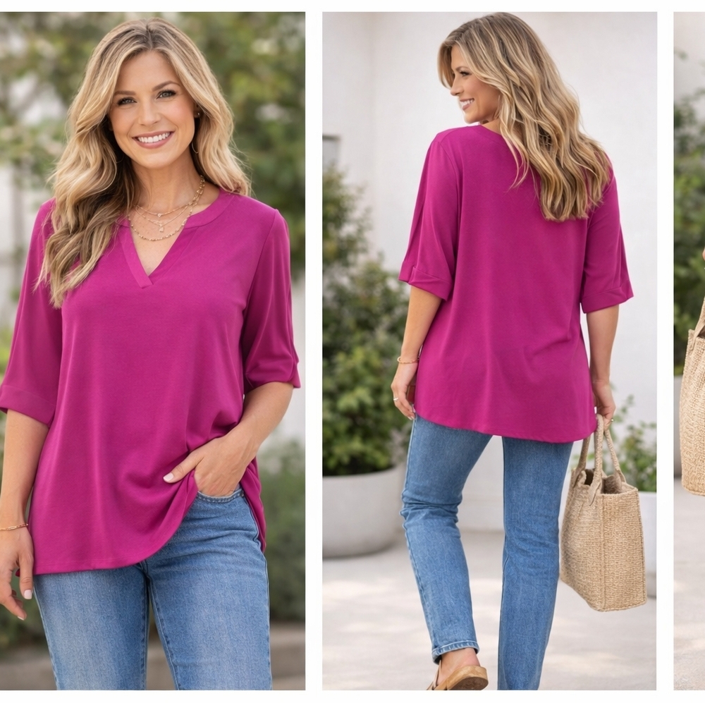 Source Unknown Magenta Blouse